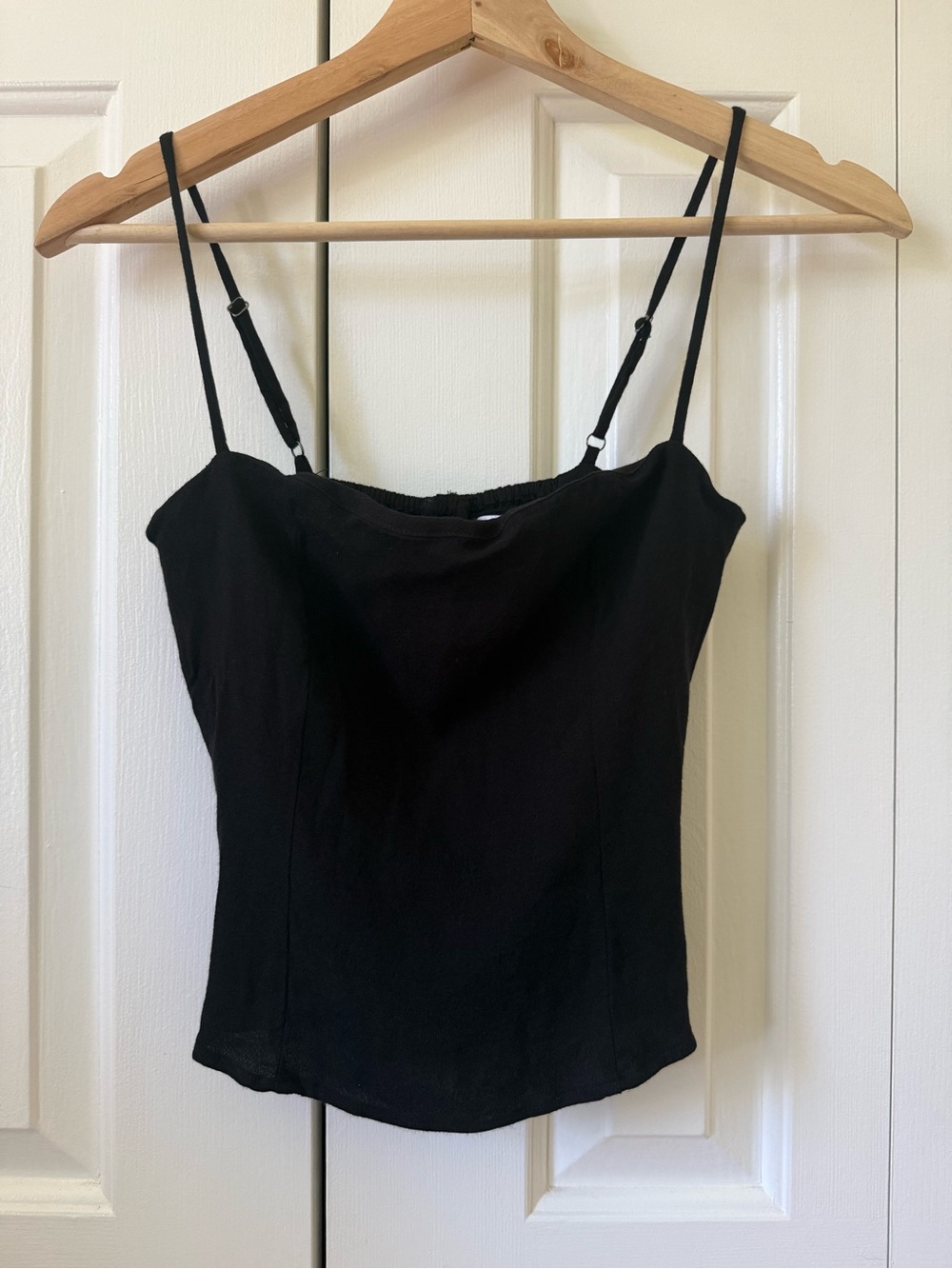 Reformation Black Adjustable Spaghetti Strap Cami